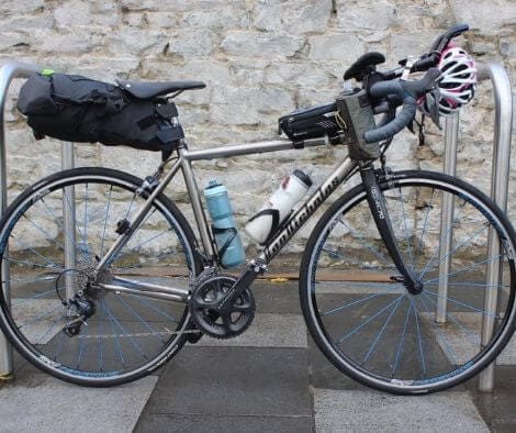 Rachel Nolans first female to win the transatlanticway bike set up incl spinergy wheels